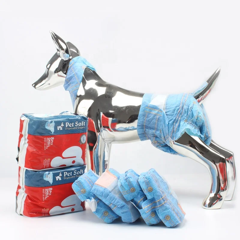 XS size Pet soft jeans pet diapers Disposable pet diapers for men and women with deodorizing absorbent diapers