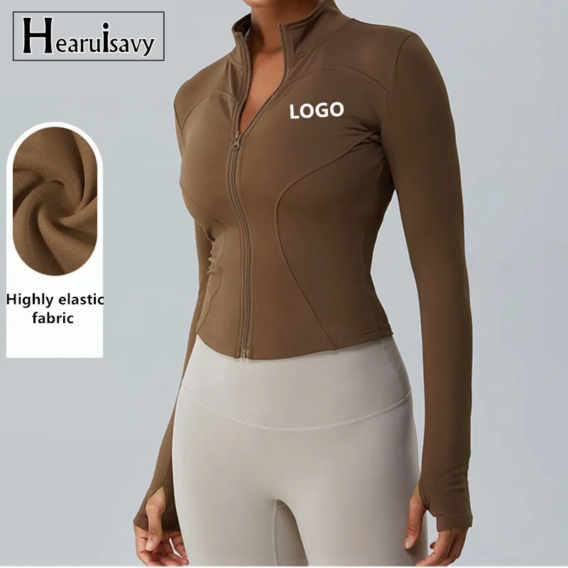 Womens Slim Fit Sportswear Jacket Lightweight Zip up Gym Running Track Jackets Workout Slim Fit Yoga Jacket with Thumb Holes