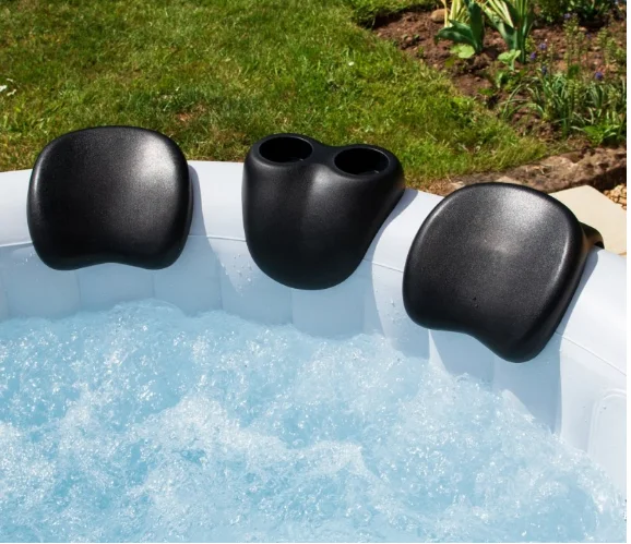 Comfort Pillow Set For Inflatable Hot Tubs with pcs  2x Head Rests and 1pcs Drinks Holder