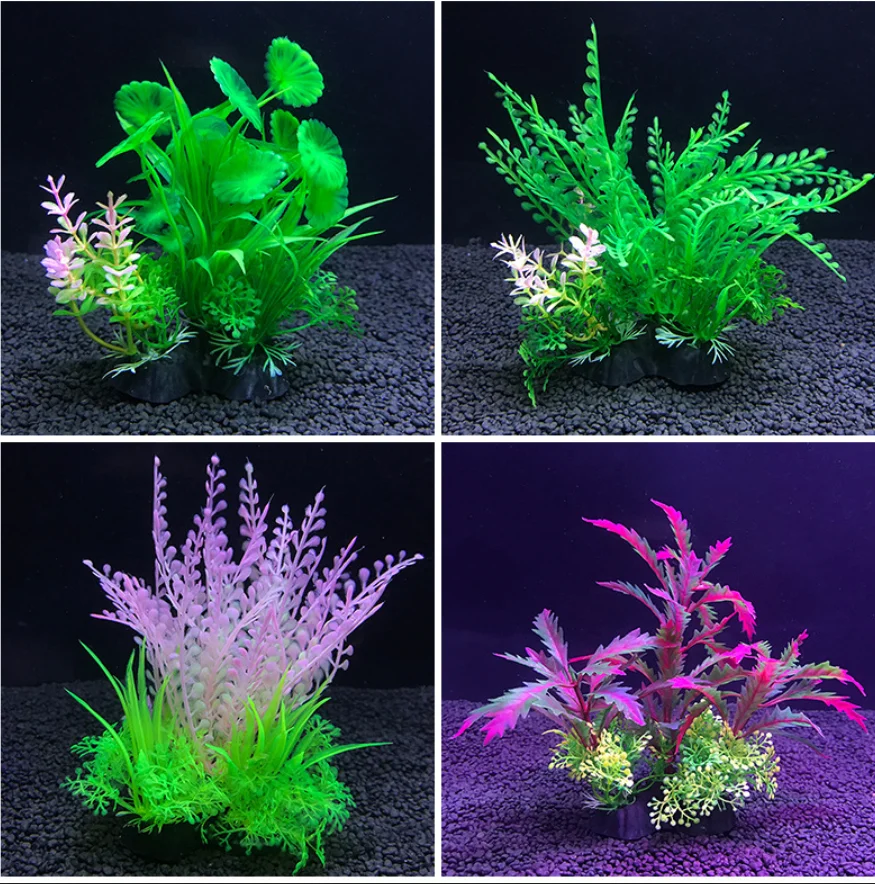 Wholesale Artificial Plastic Plants Aquarium Decor Fish Tank Decoration Ornament
