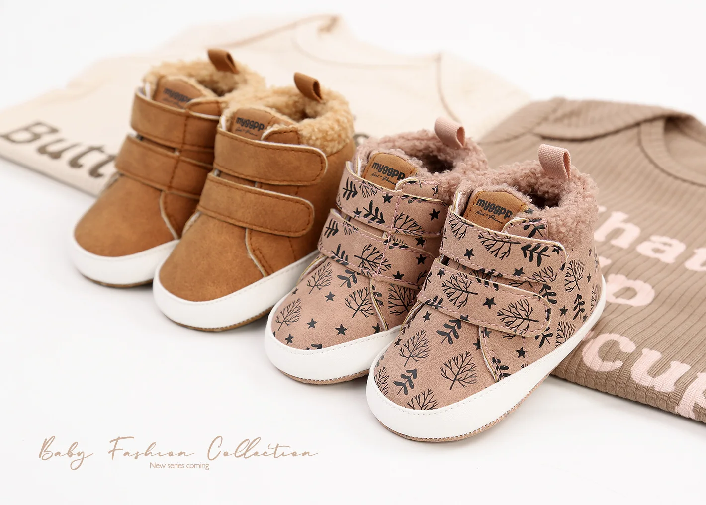 High top fall and winter baby Waterproof shoes Toddler Warm wool felt baby shoes