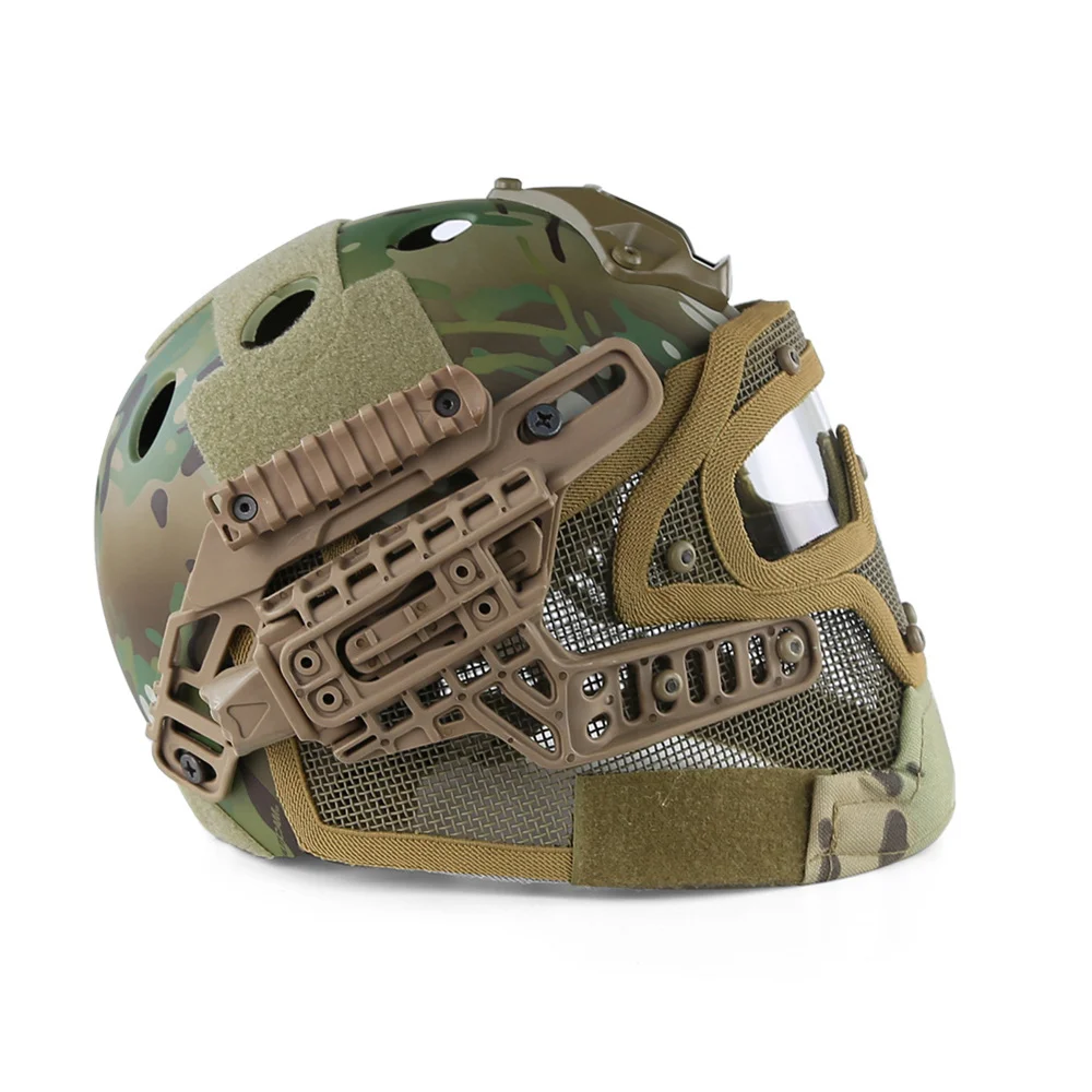 MUCHAN Fast PJ Style Helmet with Full Face for Combat Helmet One Solid Color Version
