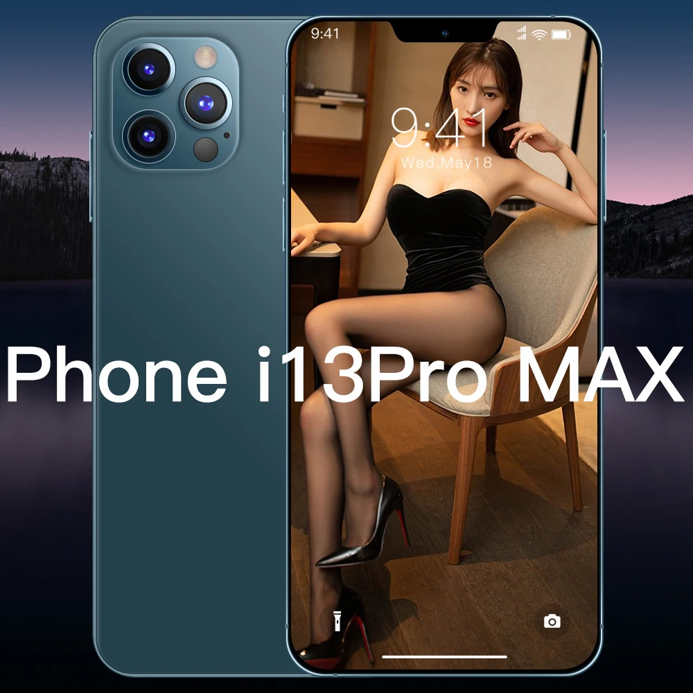 i13 pro max Mobile Phones 5G Dual SIM 16+512GB 24+48MP Beauty Camera Smartphone 6.7 inch Big Screen Flash Memory Cell Phone