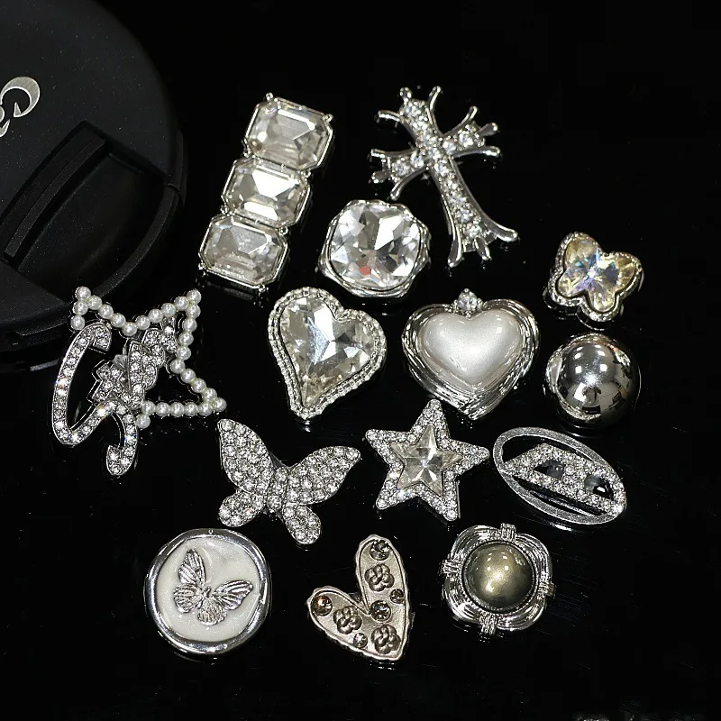 Butterfly Five-Pointed Star With Full Crystal Diamond Alloy Planet Love Heart Bear Decoration Buckle Cross Decoration Material