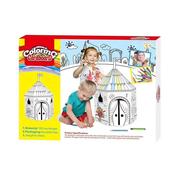 3d Diy Kids Art Crafts Paper Coloring Painting House Car Child Drawing Educational Toys For Children Toy