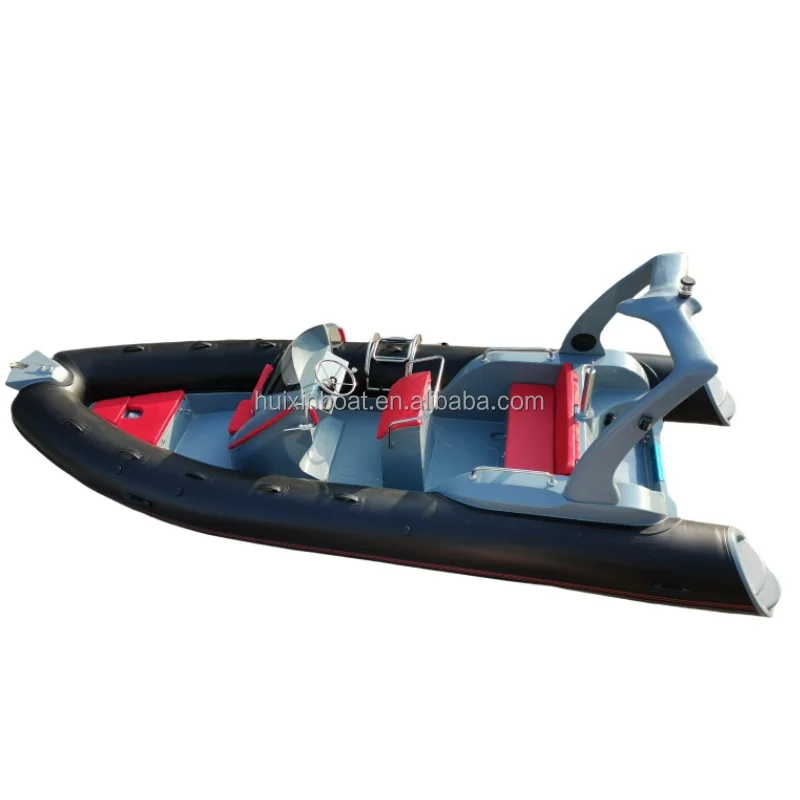 High quality Luxury Italy 19ft RIB hypalon inflatable rigid hull boat with engine for sale