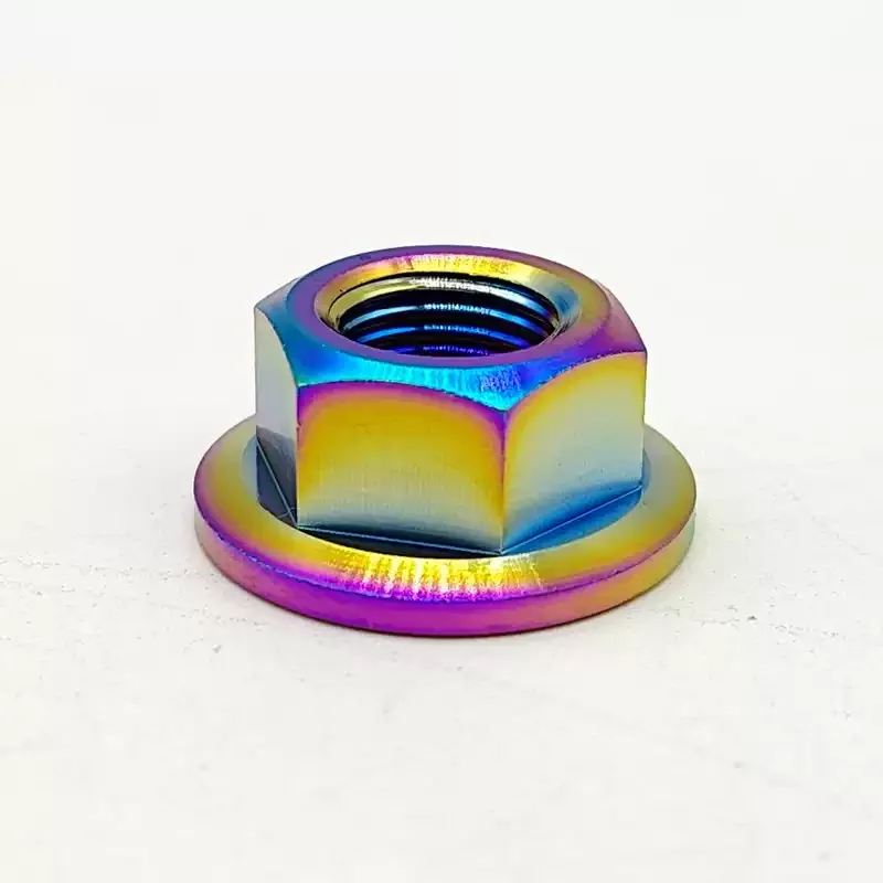M8 M10 M12 M14 Titanium Full Nuts Titanium Nylon Flanged Bi-hex Nut