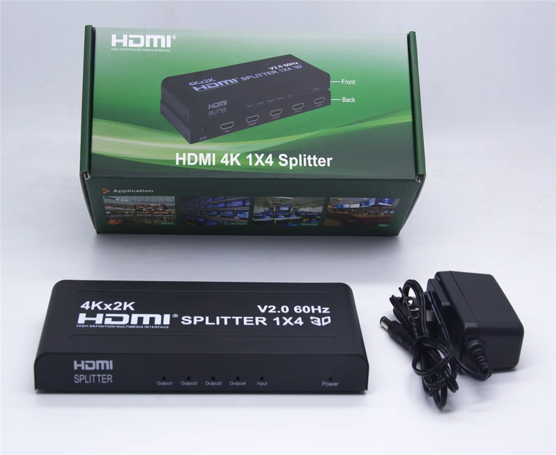 Распределитель HDMI 1X4 V2.0 Аудио Видео сплиттер 1 в 4 выхода 4k 60 Гц