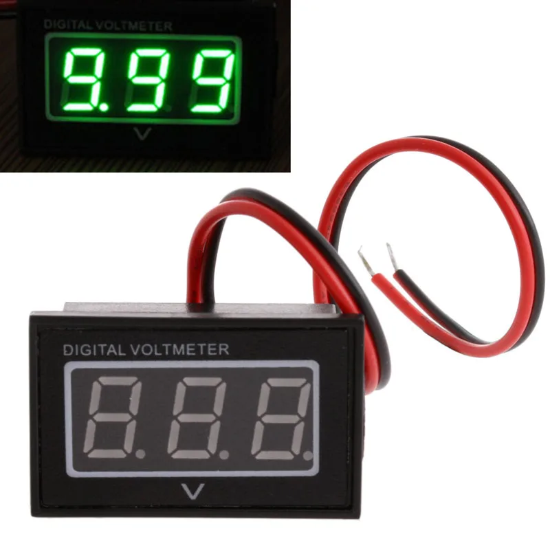 
Waterproof Battery Meter DC 2.7-30V Auto Car Gauge LED Green Digital Voltmeter 