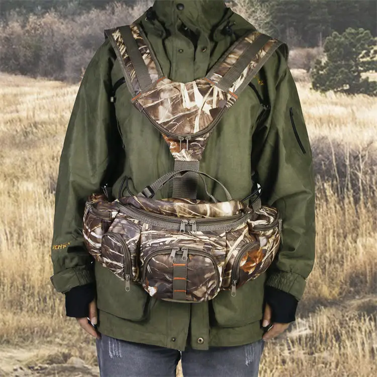Custom 2024 Outdoor Hunting Multi-function Backpacks Hunting Jungle Fanny Waist Pack with Harness Pouch Hunting Fanny Pack