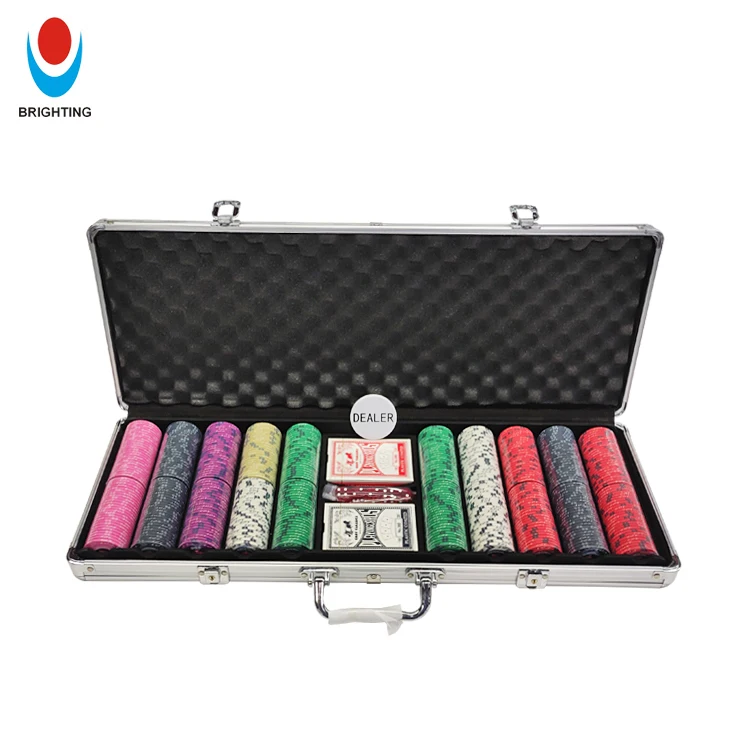 100 Poker Chips Case Silver Black Gold 200 300 500 Acrylic 14g ABS Clay Ceramic Components Dealer Dice Casino GameAluminum Case