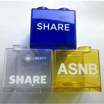 Transparent PS Alcancia Box Shaped Block Coin Bank Money Savvy Piggy Banks Money Boxes