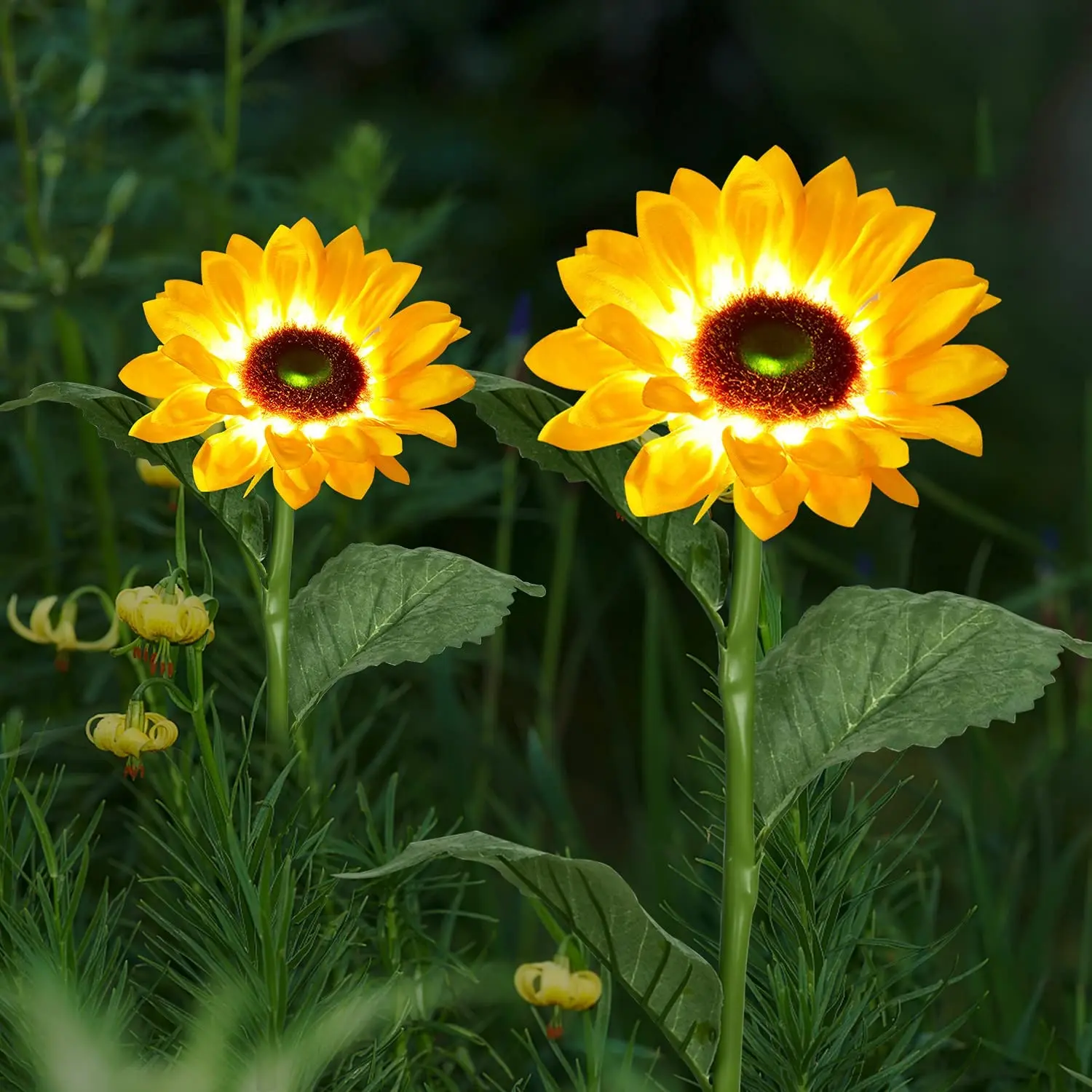 Садовые светильники Sunflower на солнечной батарее домашний декор Ландшафтная Маргаритка для внутреннего двора белый свет IP45 цветочное