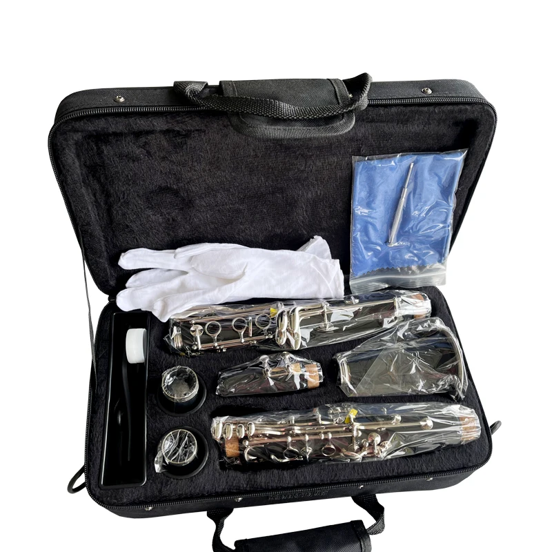 Aiersi brand Black Body Bb Clarinet woodwind instrument Nickel Silver Keys