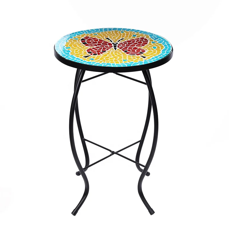 Стеклянный стол vifeel, вспомогательный стол диаметром 14 дюймов 2294 г, OEM и ODM, стеклянный боковой стол с термоплавким покрытием для украшения