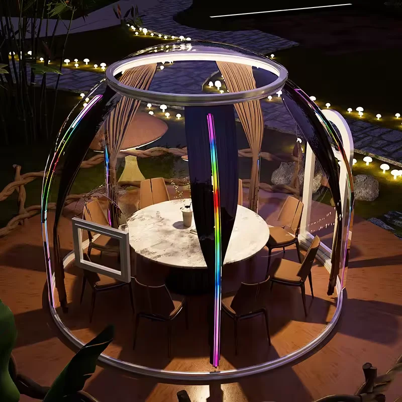 UNIFIVE Glamping Outdoor bubble Dome House Easy Assemble Popular Sliding Door Transparent PC Camping Dome camper Tent Pod