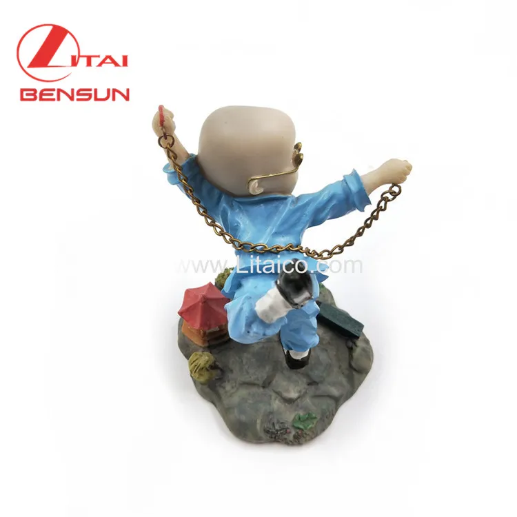 Resin Crafts ODM OEM Decorations Room Ornaments Arts Custom Young Monk Polyresin Figurine Statues
