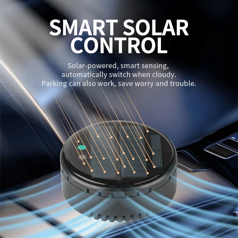 Solar Powered Car Air Purifier Ozone and Negative Ion, Eliminate Odors, Smoke, Formaldehyde for Car, Home, Office, and Travel