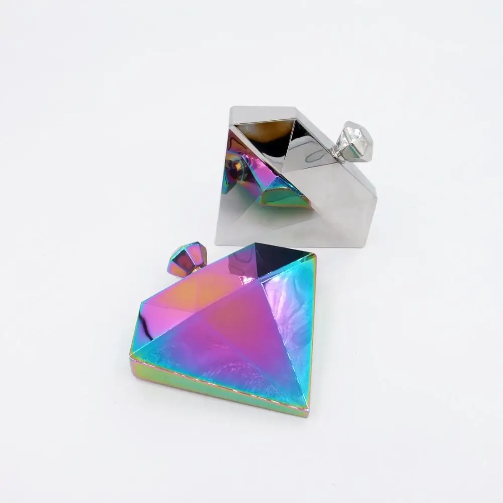 Ready To Ship Wholesale multicolor plate stainless steel diamond shape flask