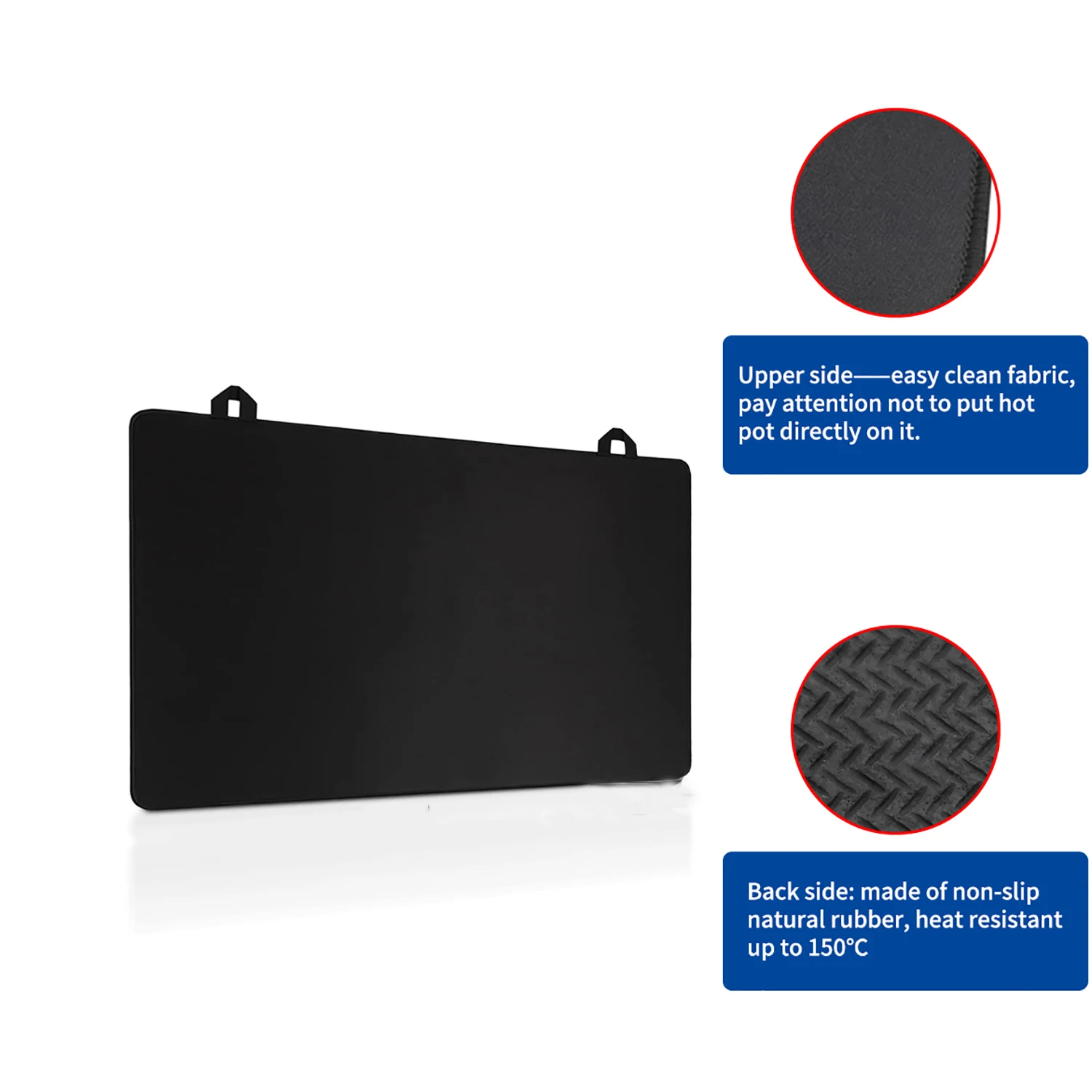 Customized Dishwasher Safe Non-slip induction glass top stove protector mat with silicone gap cover