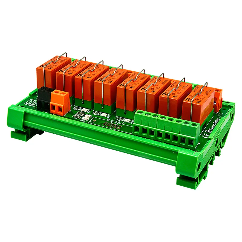 Factory price 8-channel Tyco 8-pin relay control module 12V/24V DIN rail installation is suitable for industrial equipment