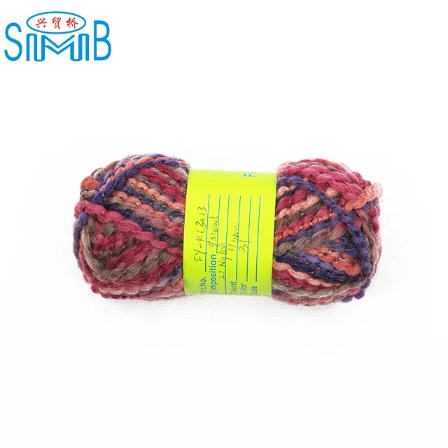 suzhou huicai yarn factory wholesale good quality hand knitting blend slubby wool yarn