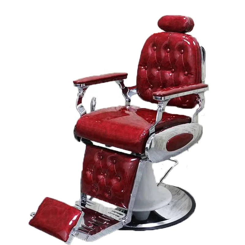 vintage men barber chair red