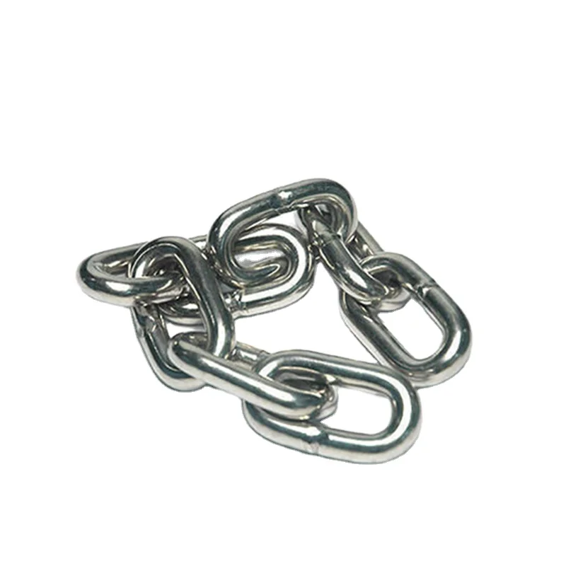 DIN5685A Short Round Link Chain Grade G30 Burring Welded Galvanized Chain with High Quality