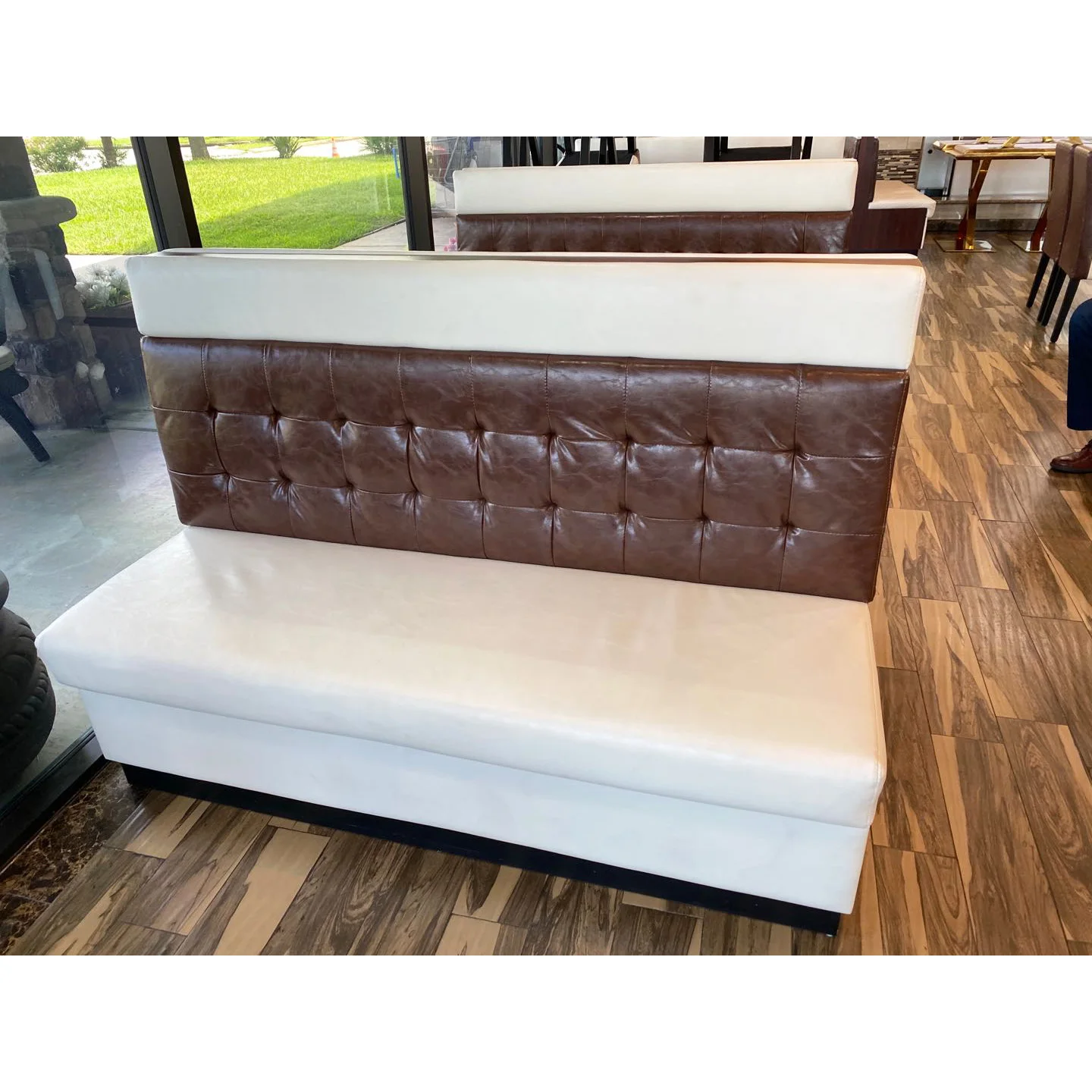 leather booth fast food restaurant booth seating (FOH-CBCK26)