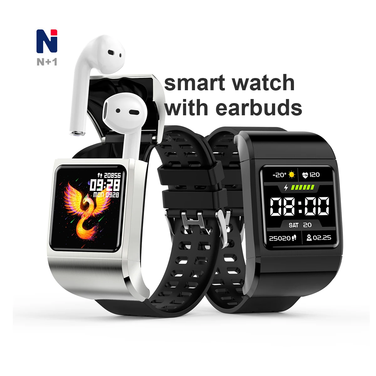 Smart Bracelet BT 2 In 1 reloj inteligente smart watch With Wireless Earbuds Tws Earphone