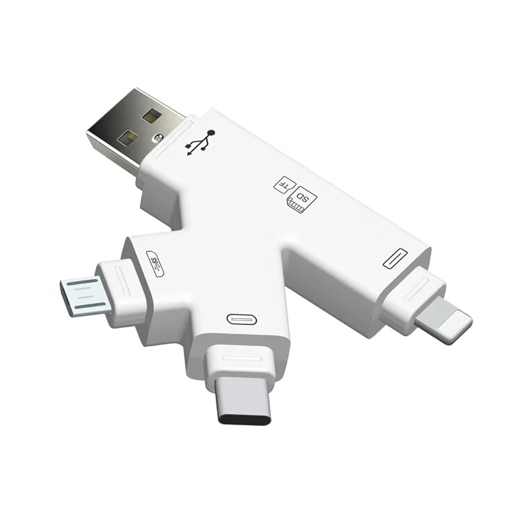  Новый 4 в 1 i флеш-накопитель USB Micro SD и TF кардридер адаптер для iPhone XS max/ /X/7 8 PLUS iPad Touch MAC