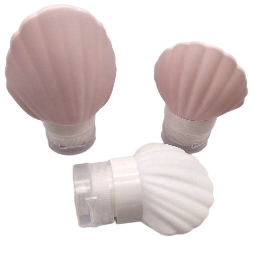 Cartoon 48ml shell-shaped emulsion leakproof silicone travel bottle factory direct