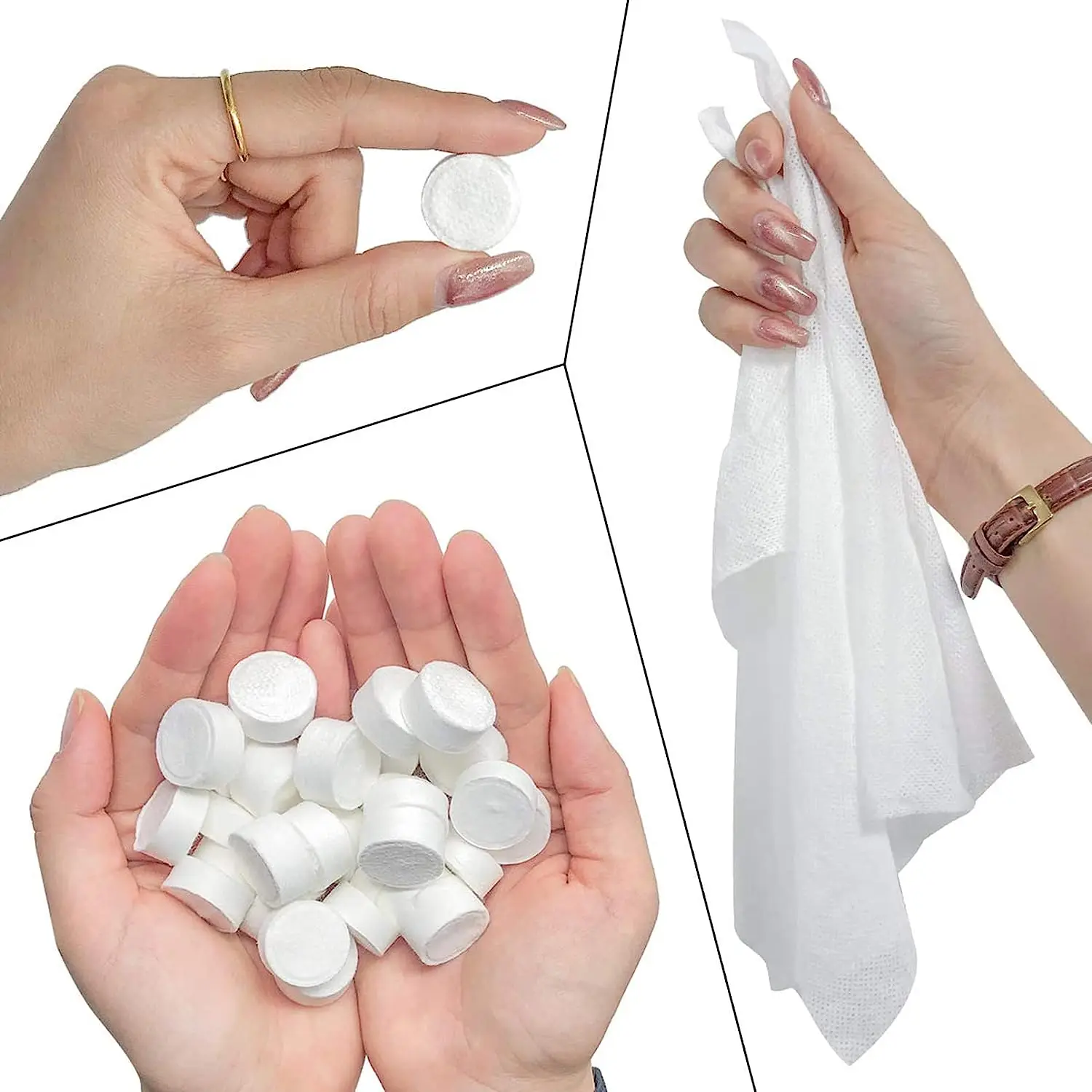 100 Pcs Disposable Mini Compressed Cotton Towel Coin Tissue Towels for Travel Daily Use