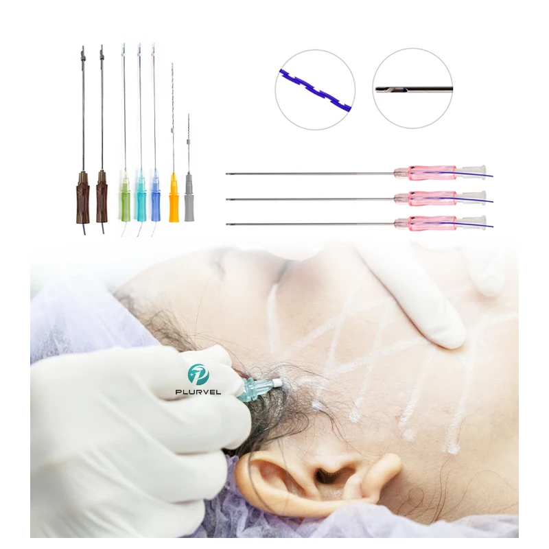 CE certificate Korean molding PCL 4D Cog Thread L Blunt cannula face lift nose eyes lift thread for V lifting