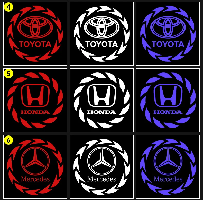 Newest Dynamic  LED Car door Light Ghost Shadow Laser Projector Logo Courtesy Step Car Door Warning Welcome Courtesy Light