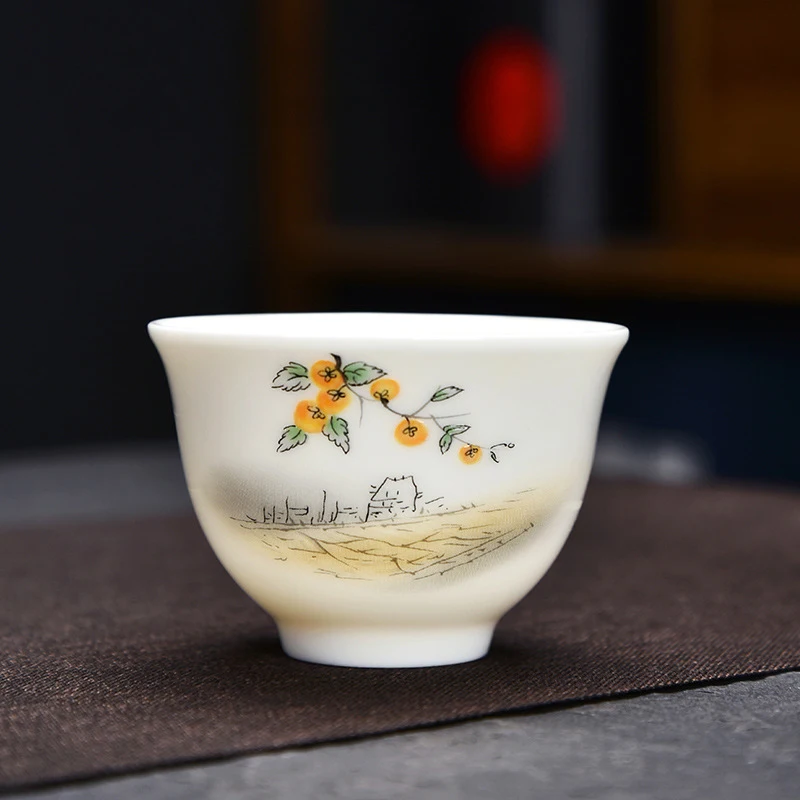 Custom Logo Arabic Ceramic Cawa Cup Elegant Small Porcelain Tea Cups with Your Design Cawa Cup Set