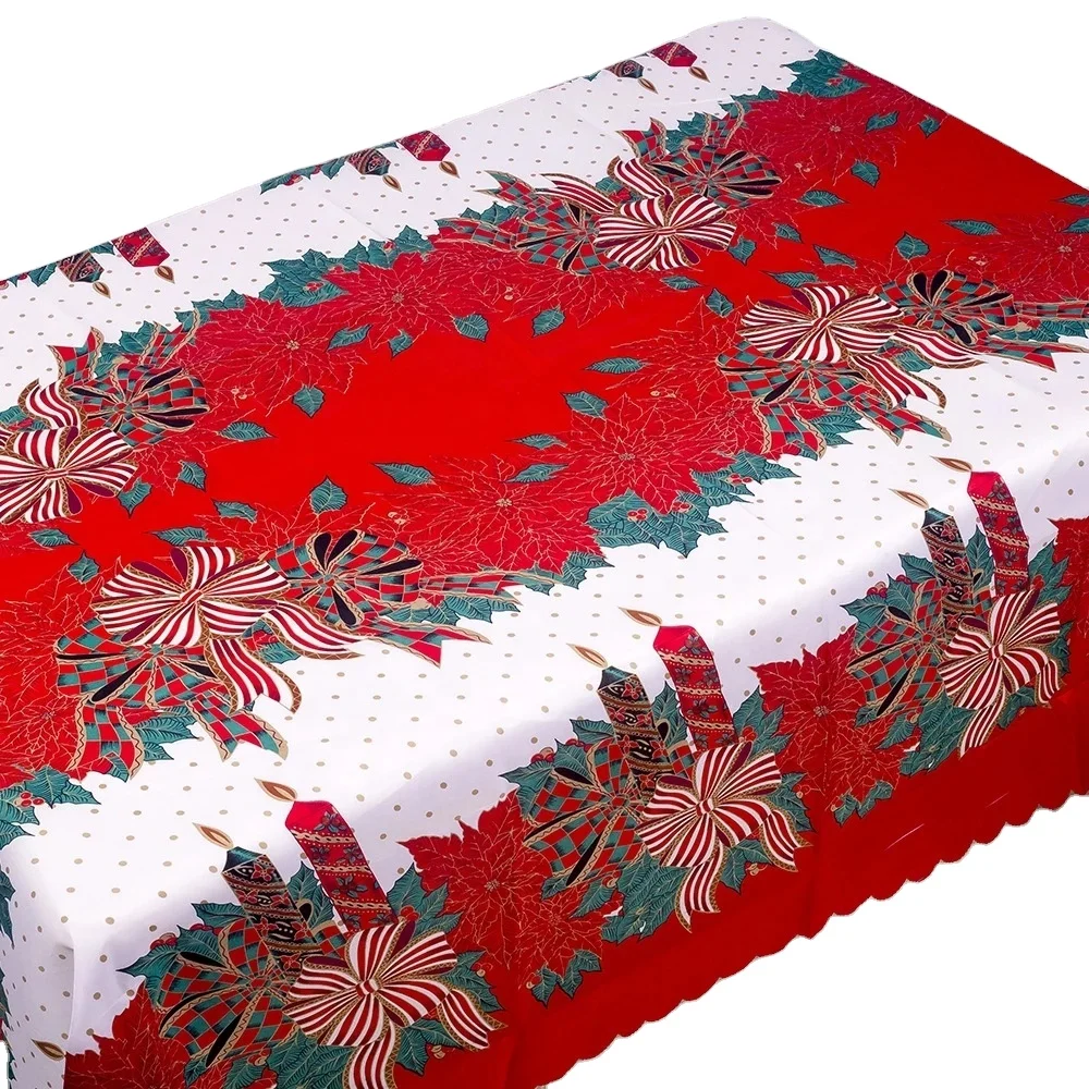 New Christmas Polyester Printed Tablecloth New Year Table Covers Anti-fouling Santa Tablecloth Christmas Decorations 150x180cm