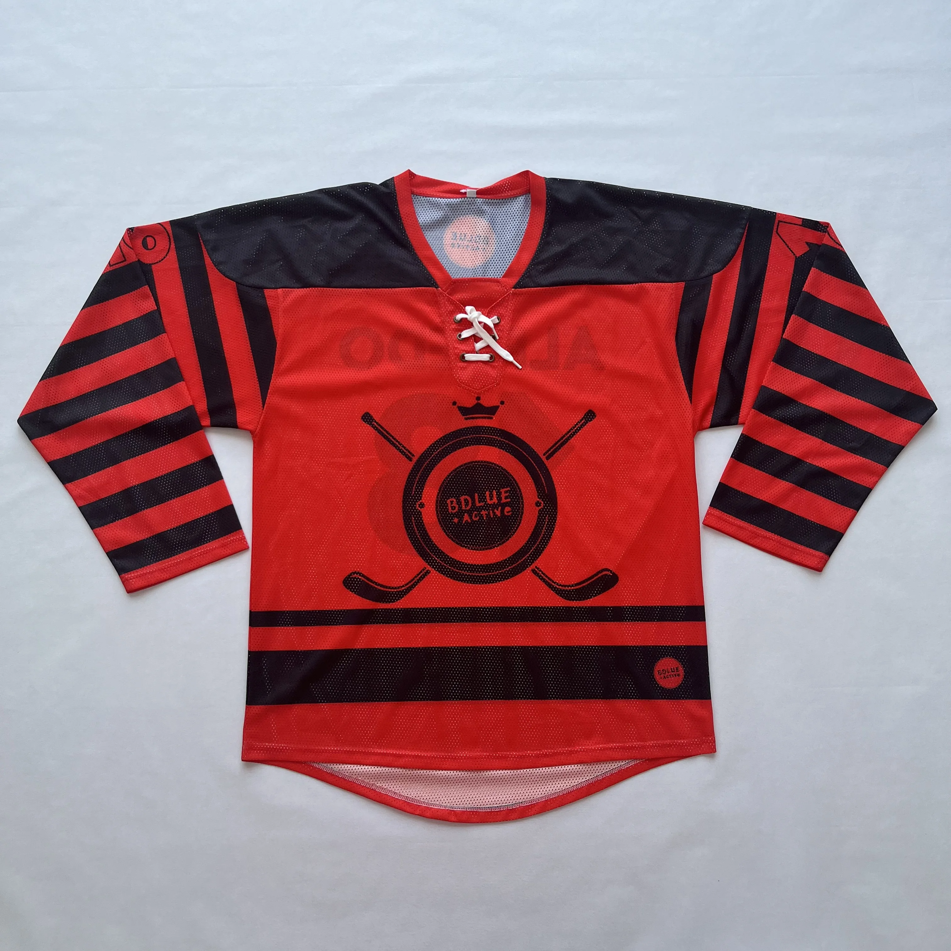 Wholesale Custom Sublimation Printed Team Lace Ice Hockey Jersey