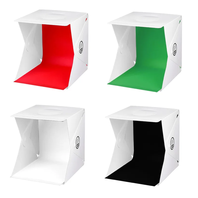 Photography Accessories 20cm Portable Mini Photo Light Tent Box Led Folding With 4 Color Backgrounds Photography Props Backdrop