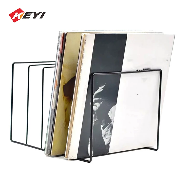 Customized Metal Record Storage Display Racks Bracket Triangle Square Record Iron Wire Display Stands