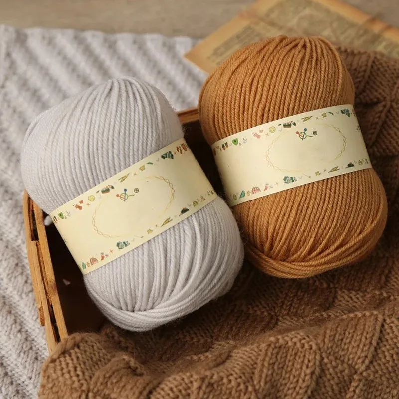 Yarn Craftsman 21S/4 Wool Yarn Soft Skin-friendly Medium Coarse Mercerized Wool 50g Ball for Tufting Gun