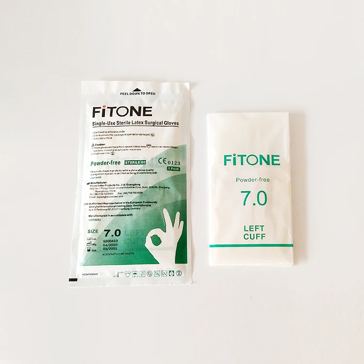 General Medical Supplies Disposable Medical Sterile White Latex Gloves China