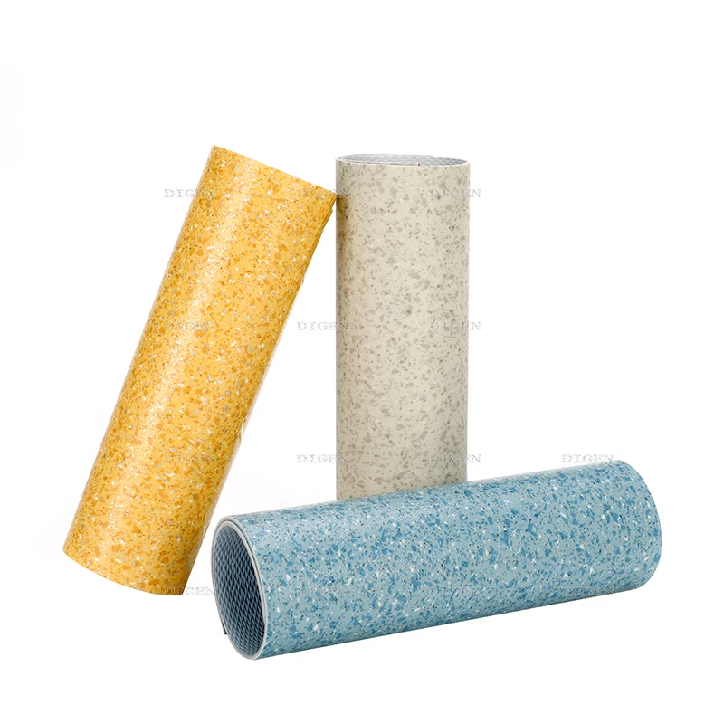 2mm 5mm Commercial Hospital Office School Anti-Static Fireproof Wear Resistance Homogenous PVC Vinyl Flooring
