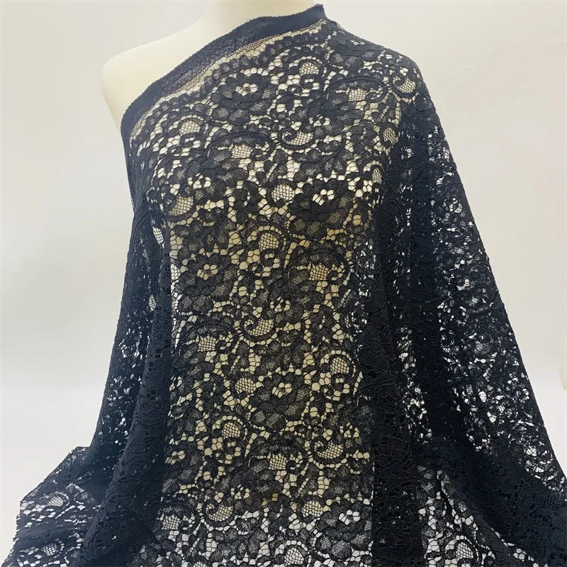 wholesale hot selling black lace fabric online dress making lace fabric for women