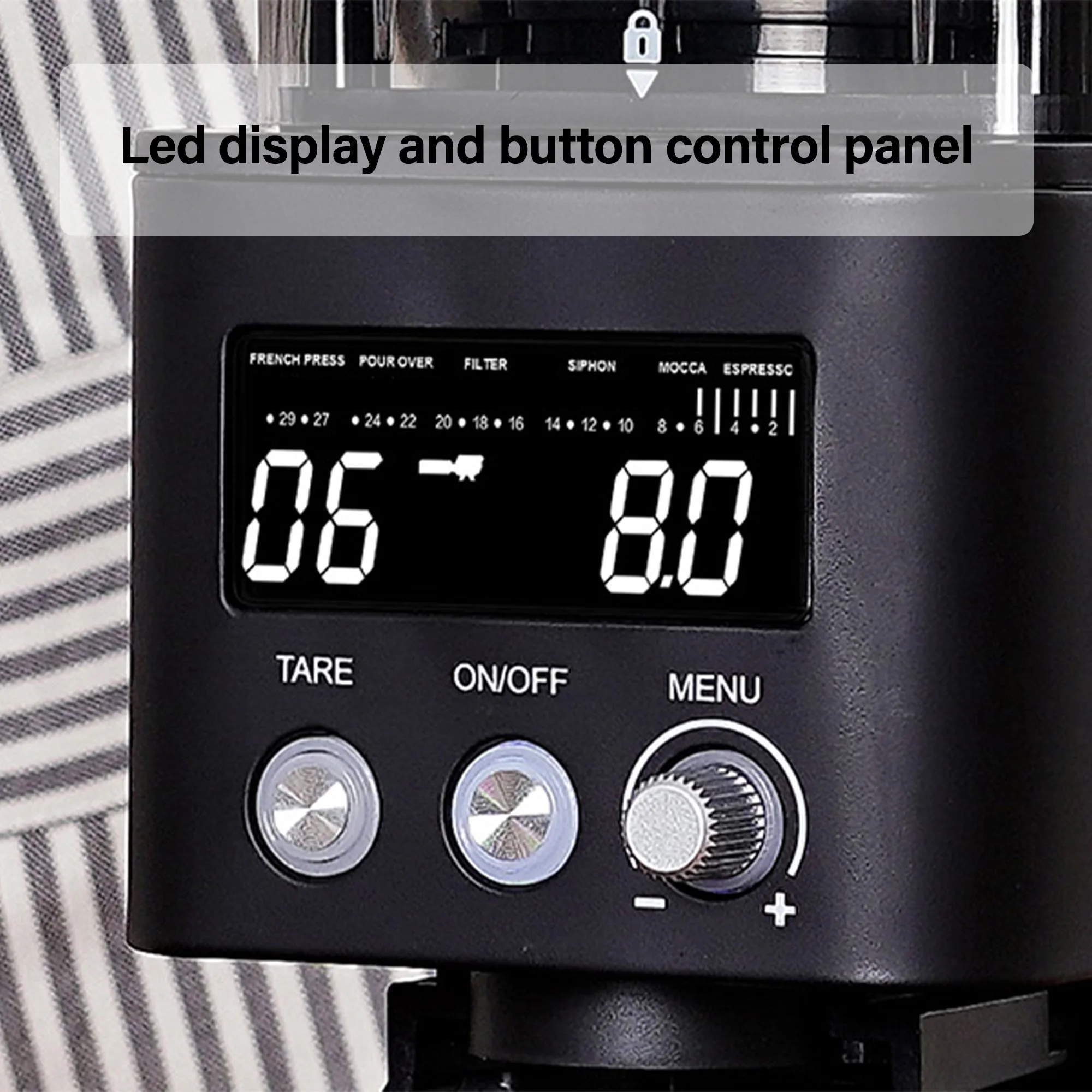 From French Press Coarse to Espresso to Turkish 160g Large Capacity Smart Coffee Grinder