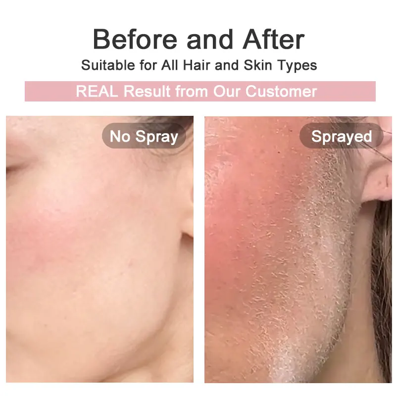 2024 Hot Selling Hair Identifier Spray  SKNBODY Custom Logo Women Facial Hair Removal Shaving Spray with dermaplaning tool