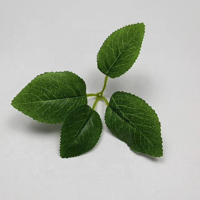 High Quality Artificial Rose Flower Leaf Soap Flower Leaves Stems