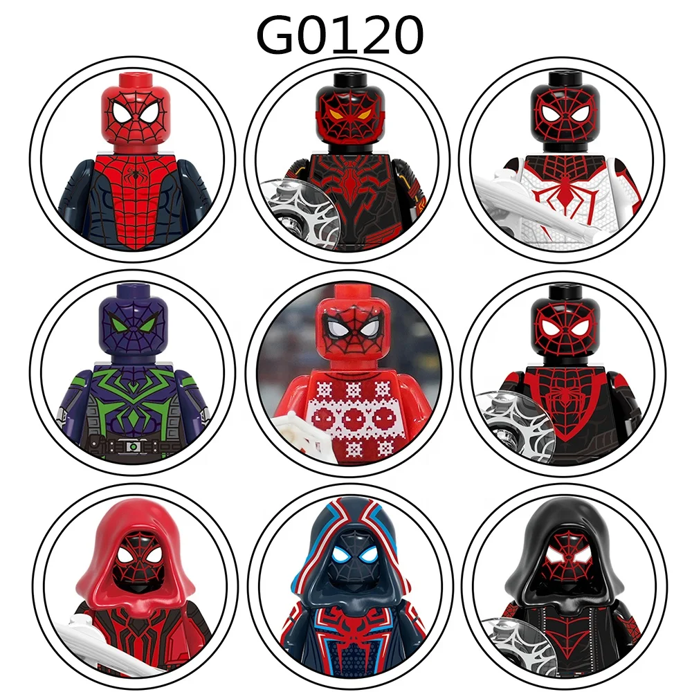 G0120 Super Heroes Spider The End Miles Morales 2099 Crimson Cowl Classic Purple Reign Suit Man Building Blocks Bricks Kids Toys