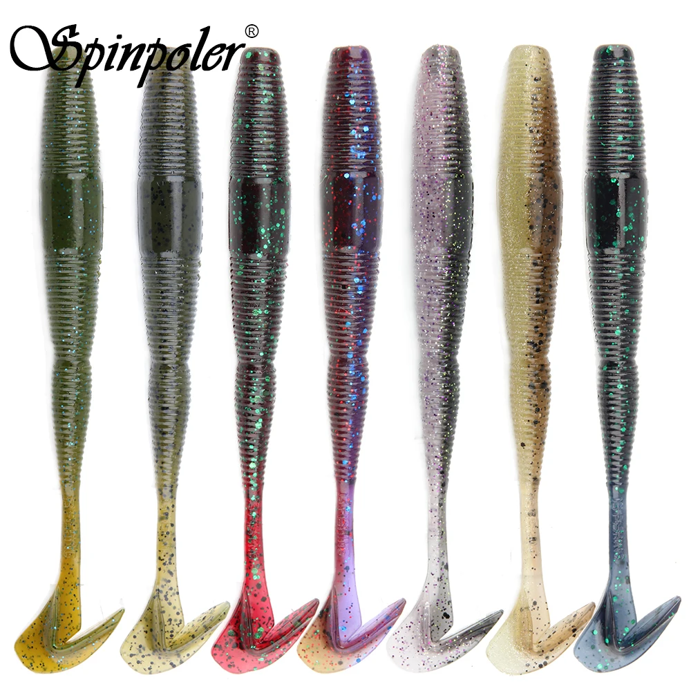 Мягкая рыболовная приманка Spinpoler резиновый червь 5 дюйма/7 дюймов пластиковое снаряжение Сегментированная искусственная рыболовные снасти для пресной и морской ловли