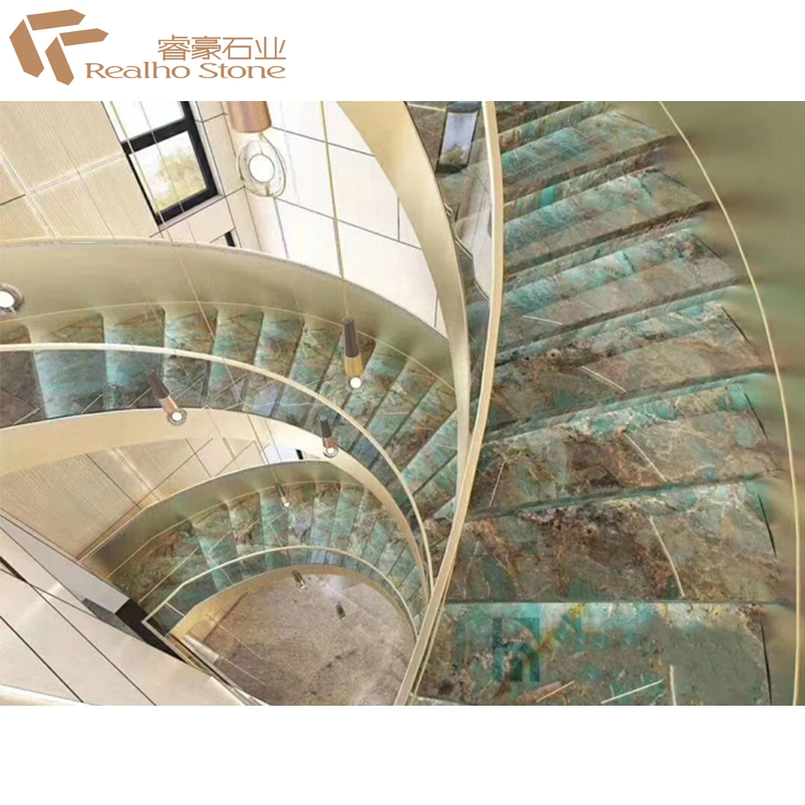 Hot Sale Brazil Luxury Stone Amazon Green Granite For Flooring Steps Tabletops